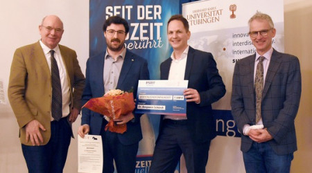 Der T&uuml;binger F&ouml;rderpreis wurde an Benjamin Sch&uuml;rch verliehen (Quelle: Amelie Challier, Universit&auml;t T&uuml;bingen)